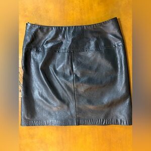 Vintage Cache Black Leather Mini Skirt | Fully Lined | Size 4